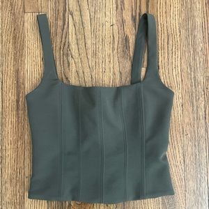Zara Corset Top NEW Green Tank Small